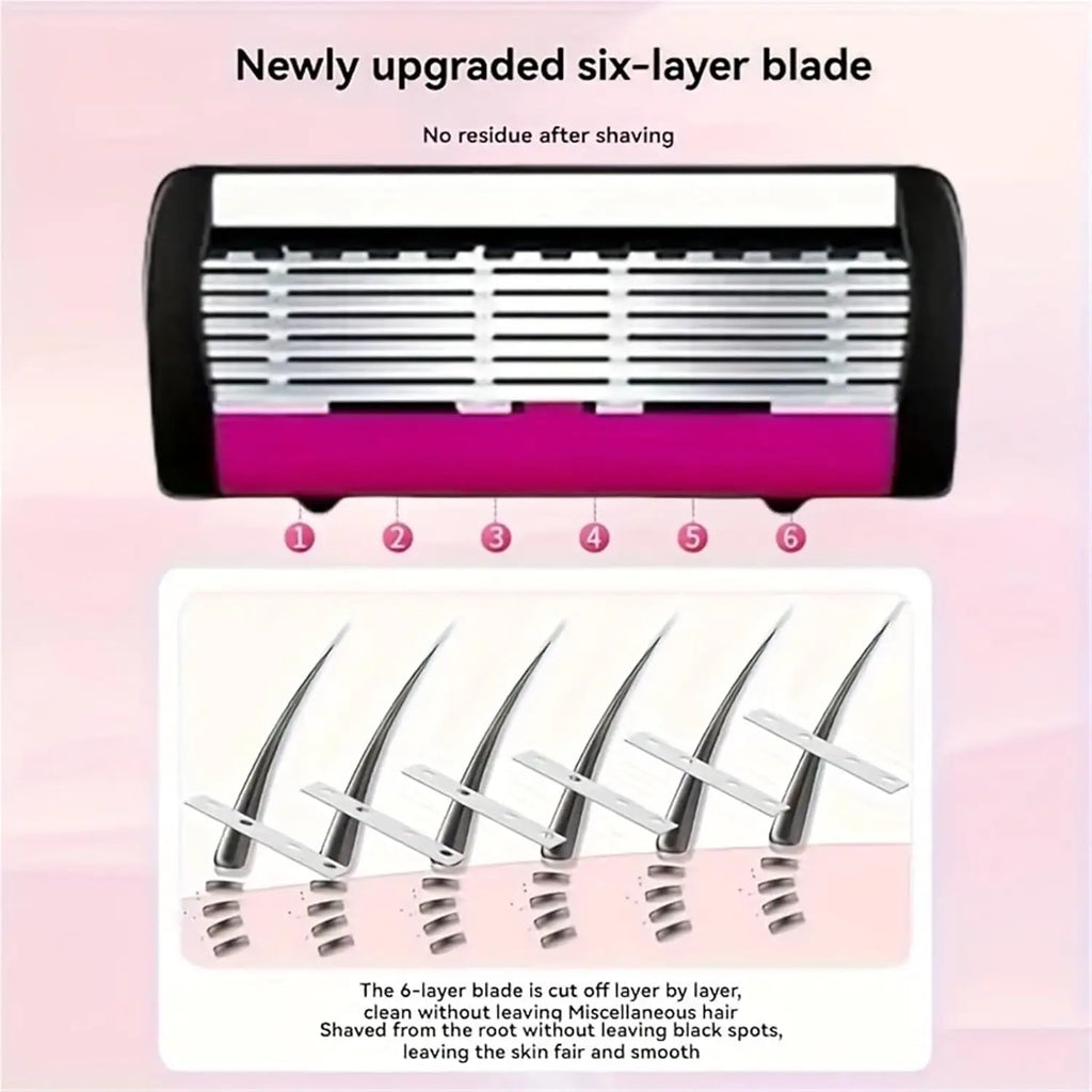 High Quality Man Safety Razor Blade 6 Layer German Stainless Steel Shaving Cartridges Compatible Mach Shaver Oasis Select