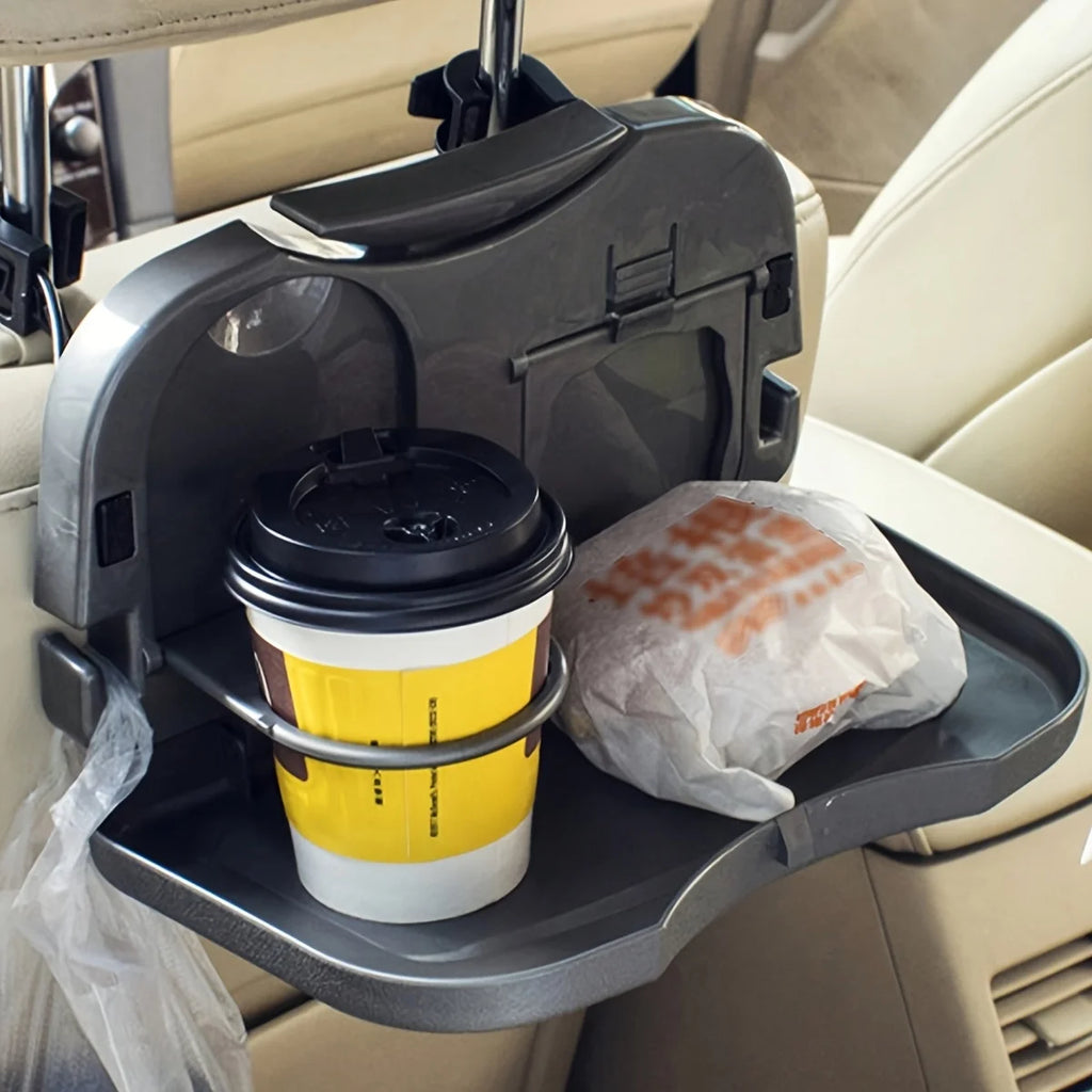 Foldable Car Back Seat Table Auto Drink Food Cup Mini Tray Holder Stand Desk Trash Bin Storage Case Interior Vehicle Accessories Oasis Select