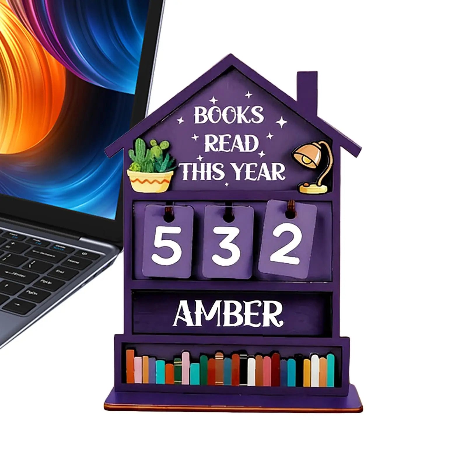 Books Read Tracker Manual Rustic Wooden Decorative Home Read Tracker Reading Sign Bookshelf Decor for Shelf Desk Table Display Oasis Select