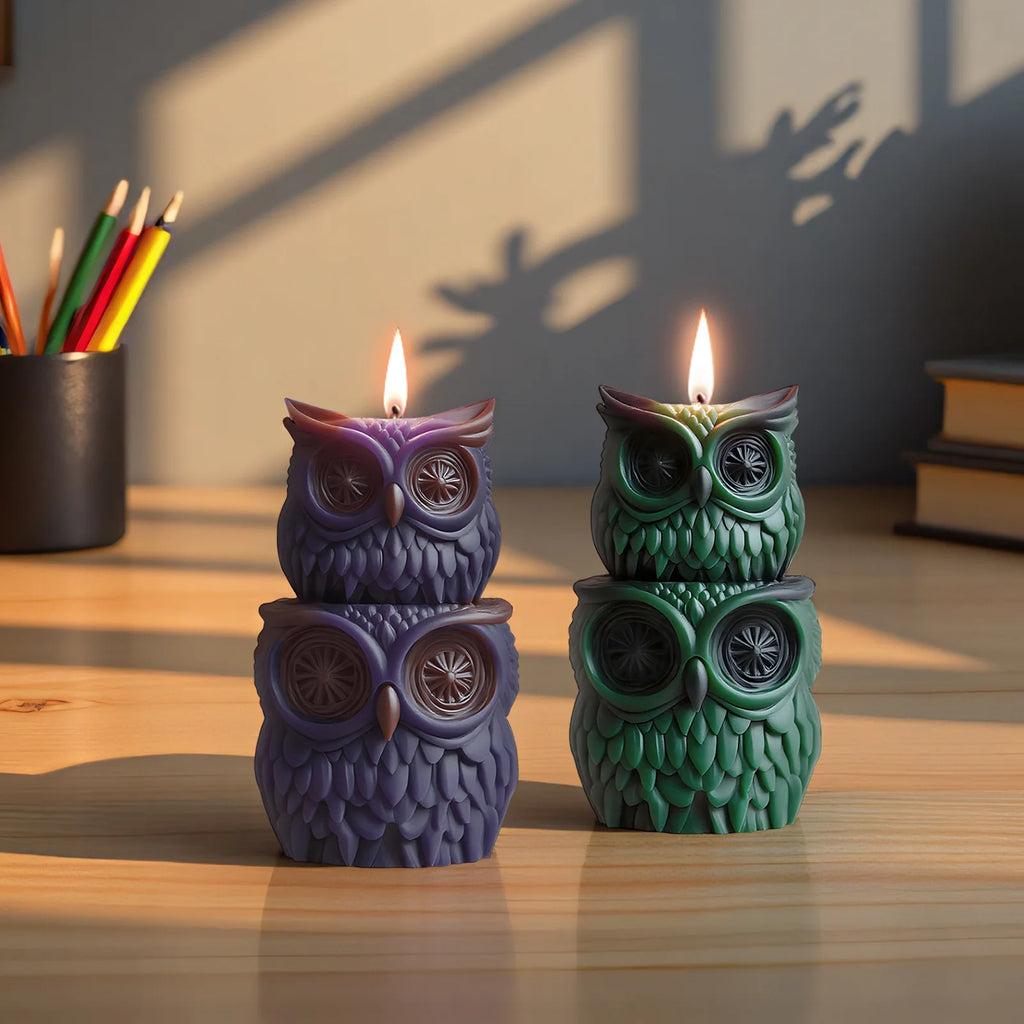3D Pupil Light Owl Plaster Silicone Mold DIY Owl Creative Ornaments Aroma Candle Silicone Mold Oasis Select