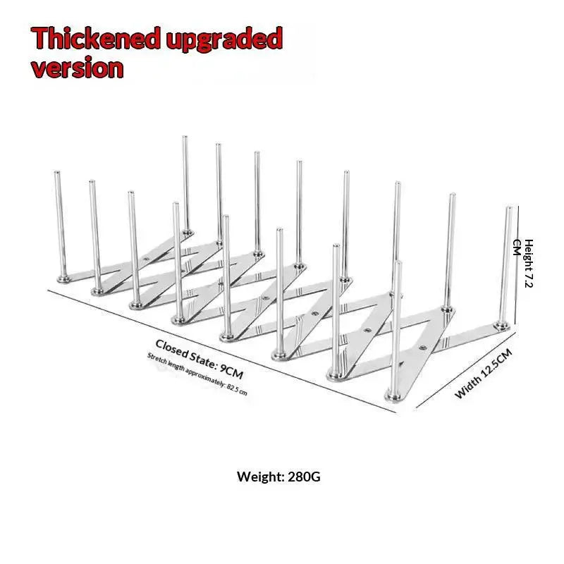 Stainless Steel Foldable Dish Rack & Drainer | Cup Holder