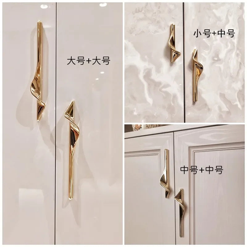 New Zinc Alloy Light Gold Gray Cabinet Door Drawer Handle Cabinet Door Handle Oasis Select