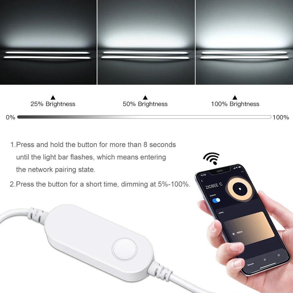 Smart Home Convenient Lamp 12V Zigbee LED Bar Light Tuya app Control House Lamp,Kitchen Foyer Night Lighting,Support Alexa Googl Oasis Select