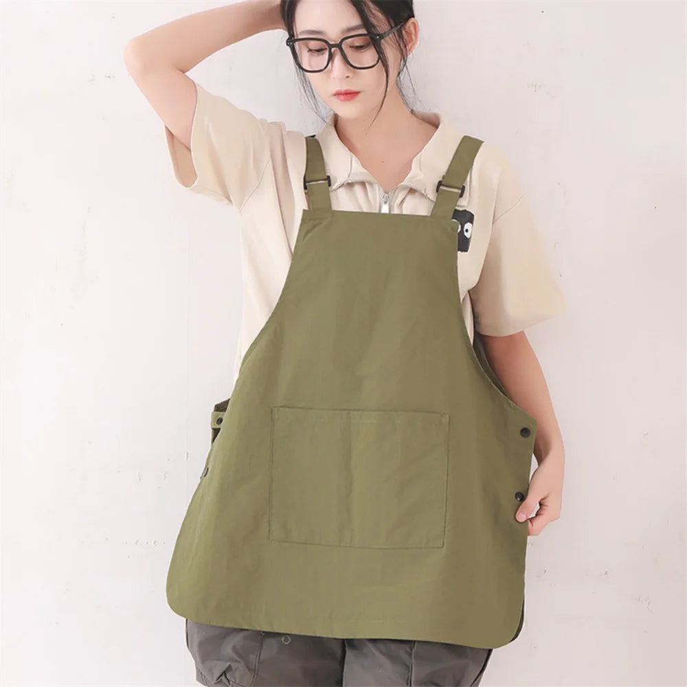 Japanese Waterproof Outdoor Barber, Coffee Shop, Catering Workwear Apron, Unisex Household Kitchen Workwear Oasis Select Green