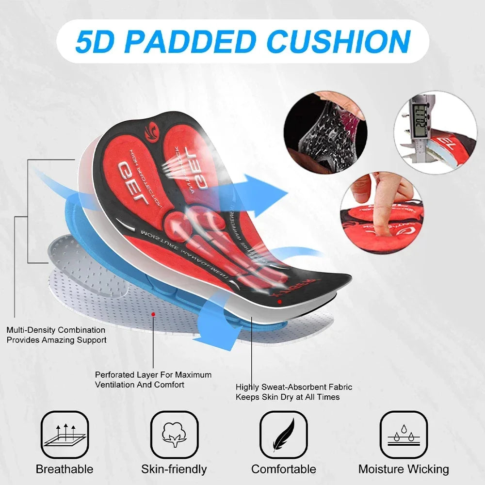 X-TIGER Men Bike Pants 5D Gel Padded Cycling Tights Leggings Outdoor Riding Mountain Road Bicycle Trouser Two Side Leg Zippers Oasis Select