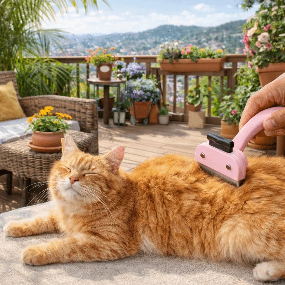 Anti-Slip Pet Hair Remover Comb | Dog & Cat Grooming Brush