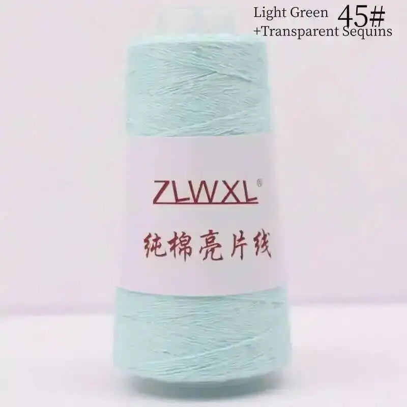 Sequin Cotton Yarn DIY Knitted Decoration Hand Crochet 400M