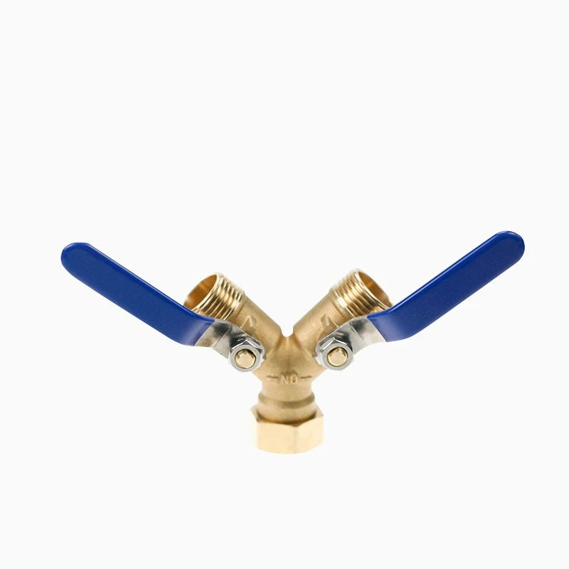 Brass Two-way Valve Long Handle Garden Irrigation 3/4 American Anti-corrosion and Anti Rust Interface Hose Splitter Oasis Select