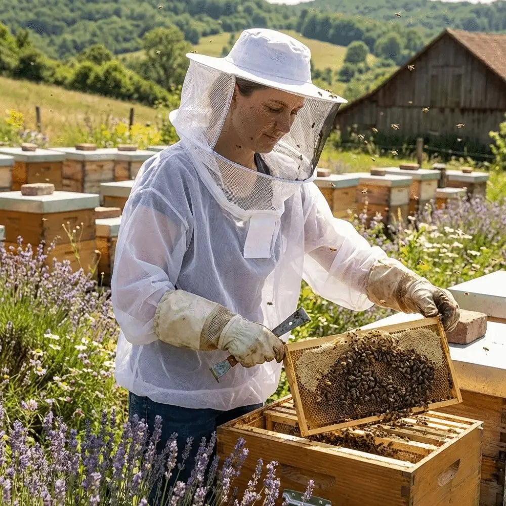 Breathable Mesh Beekeeping Jacket with Hooded Veil | Half Body Beekeeping Jacket Suit Oasis Select