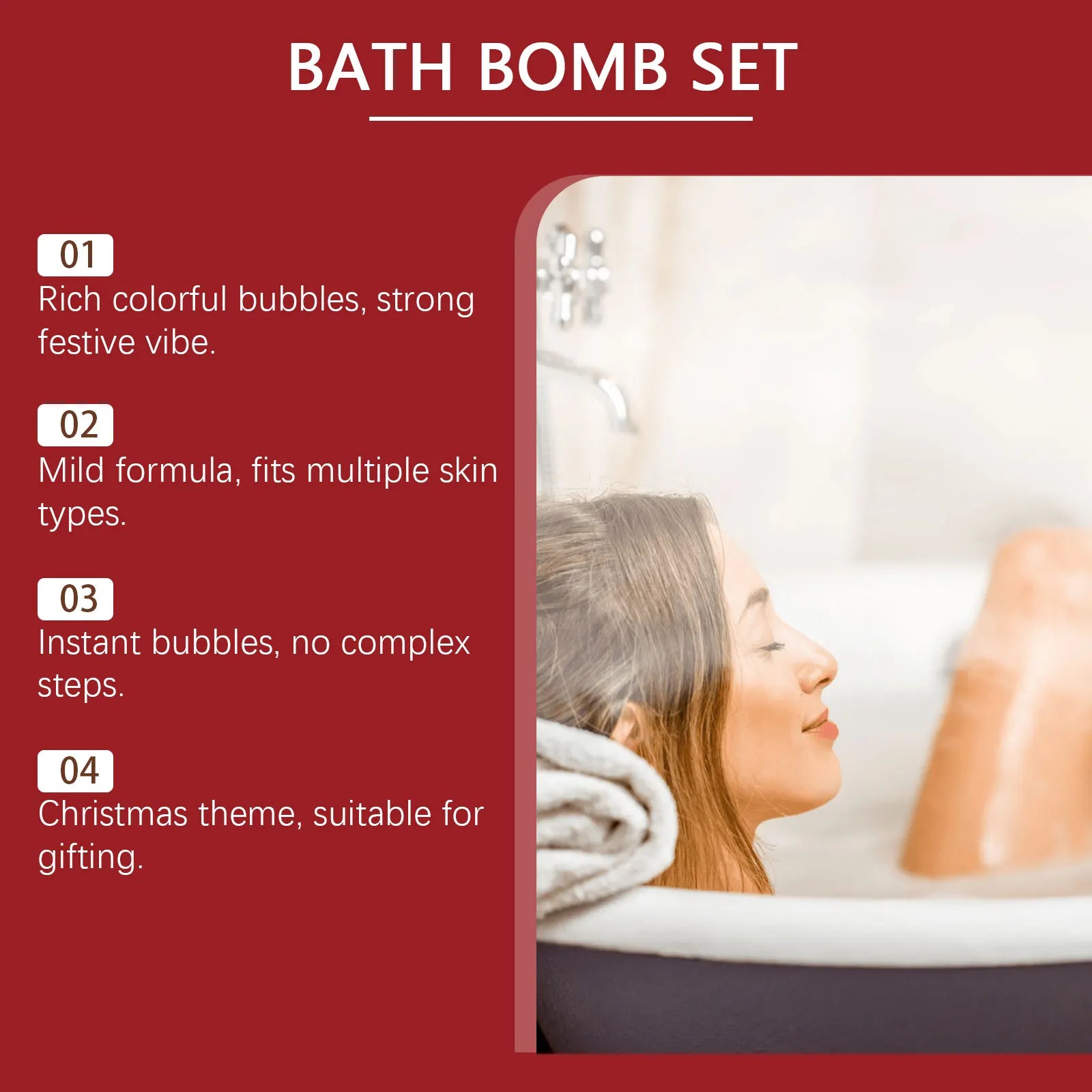 OceAura Christmas Bath Bomb Gift Set – 6 Fizzy Scented Bombs Bath Bomb Gift Set Oasis Select