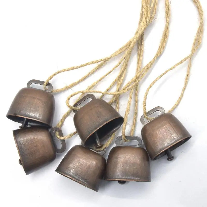 Hot Sale Cow And Sheep Bells Pet Copper Bells Christmas Decoration Jingle Bells With Hemp Rope Loud Bells Xmas Hanging Ornament Oasis Select Other Red Bronze