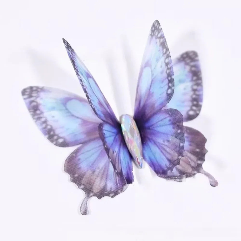 50Pcs 3D Organza Butterfly Appliqués – Gradient Mesh Patches