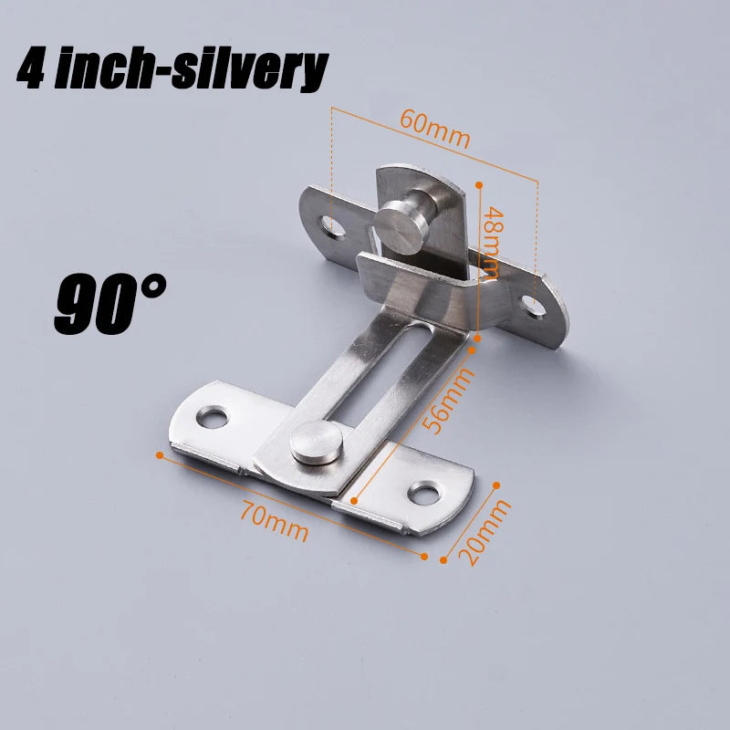Sliding Barn Door Latch Sliding Right Angle Door Latch Door Bolt Wine Cooler Closet Window Door Latch Plug Baby Safety Latch Oasis Select 4inch-Silvery 90 3PCS