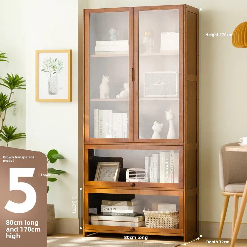 Bookshelf Shelf Floor-to-ceiling bookcase Reading shelf Children's home living room Multi-layer storage Simple storage cabinet Oasis Select Brown GT 5-80