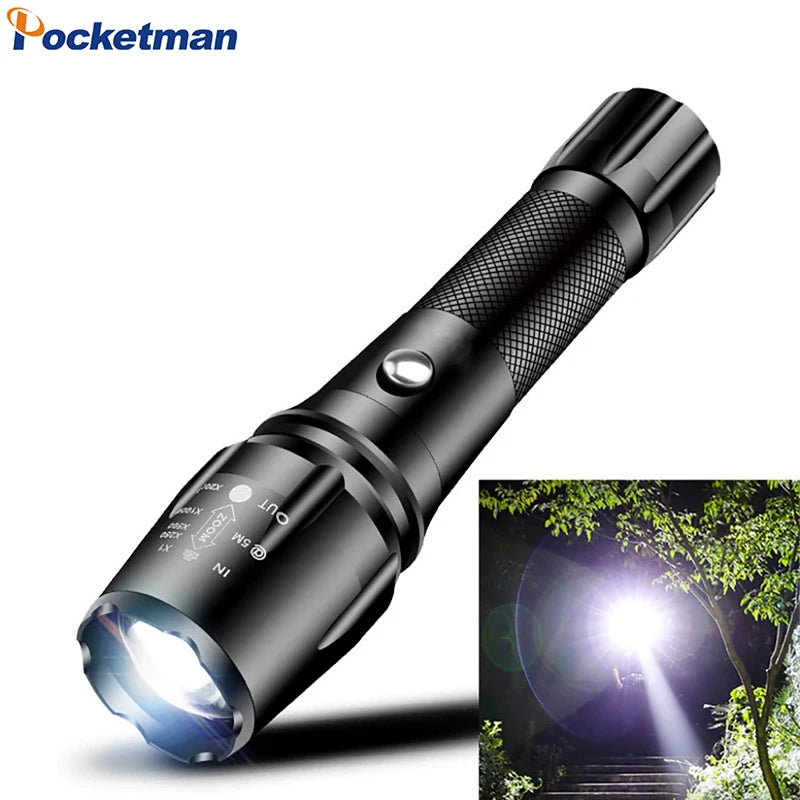 Super Bright LED Flashlight Aluminum Alloy Tactical Flashlights Telescopic Zoom Torch 5 Modes Portable Emergency Light Oasis Select Default Title
