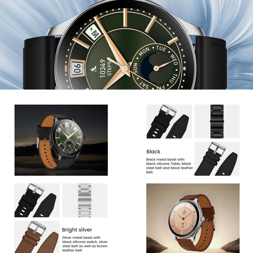 Fashion Round Bracelet AMOLED Screen Blue Tooth Call Smartwatch Women Health Monitor Music Sports Smart Watch Lady Waterproof Oasis Select