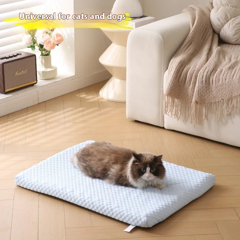Pet Cooling Pad for Summer - Dog Bed Cat Bed Detachable Washable Sponge Sleeping Mat for Dogs and Cats Oasis Select blue 50x40x5