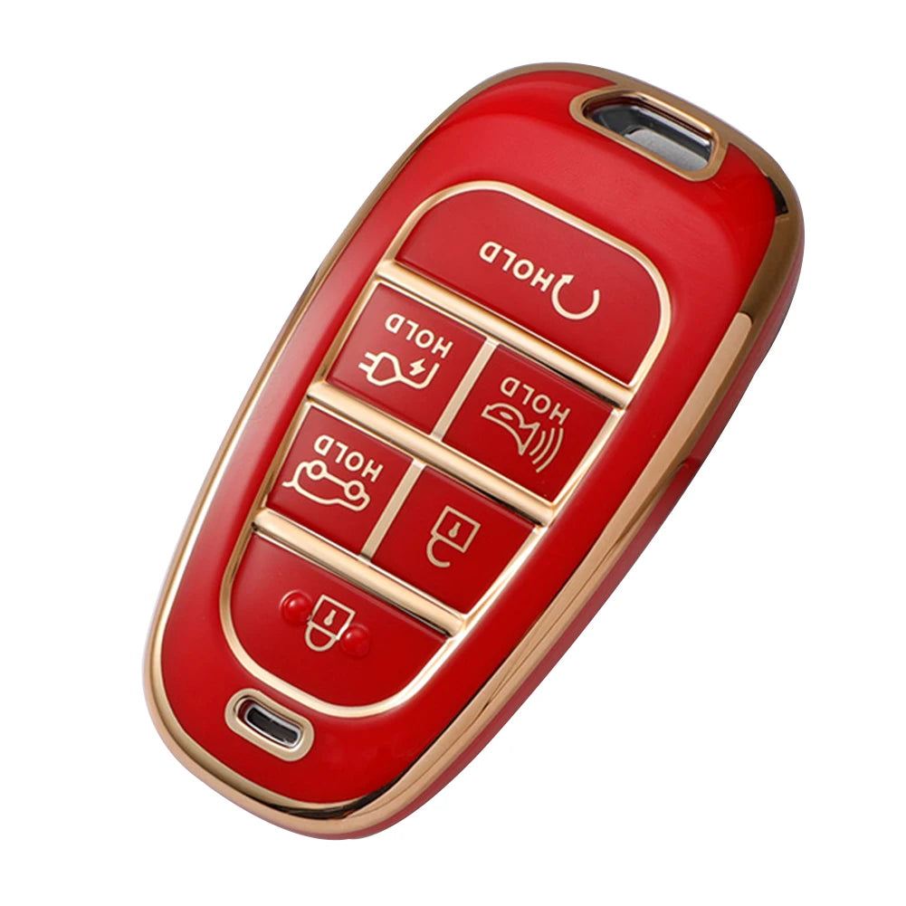 6 Button Car Key Case Cover for Hyundai Models Compatible with For Ioniq 5 For Solaris For Sonata For Hybrid for 2020 2021 Oasis Select