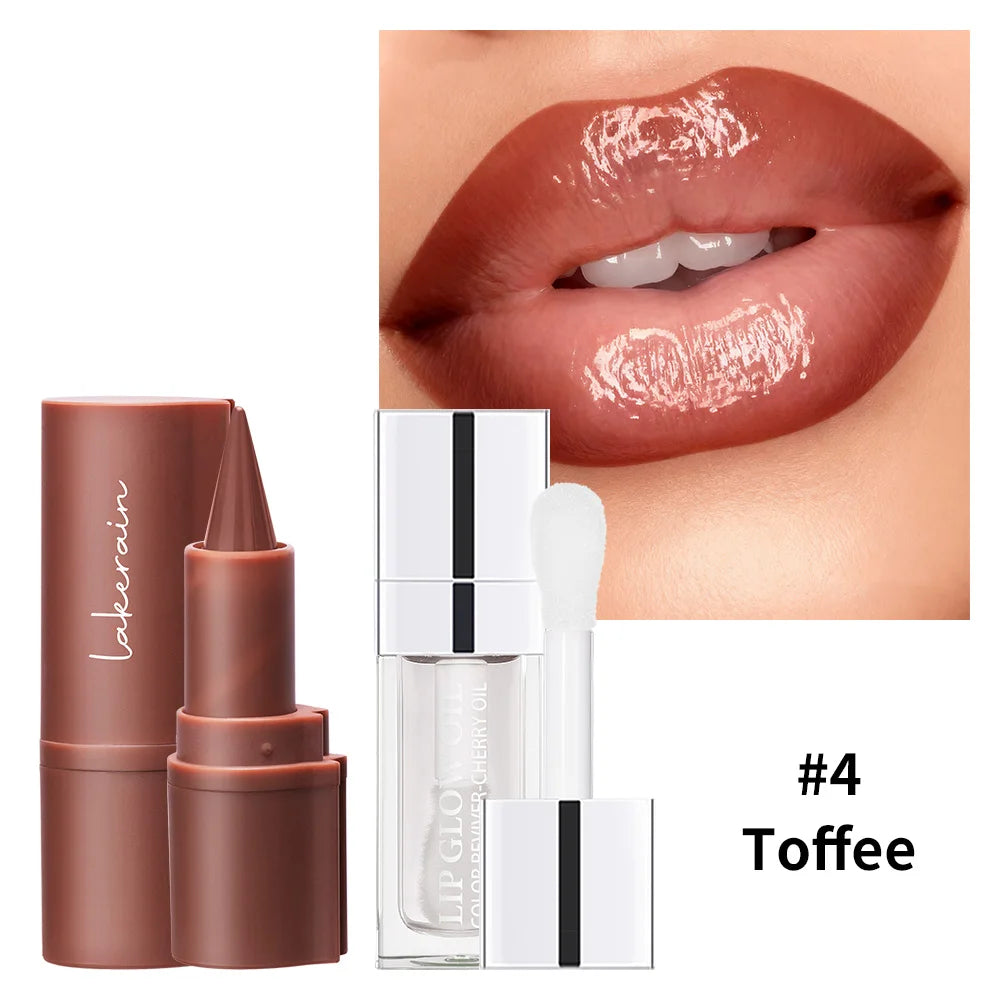 3D Lip Gloss & Lip Liner Set – Hydrating Long-Lasting Formula Lip Gloss & Liner Set Oasis Select color4