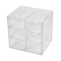 Transparent Desktop Multi Grid Jewelry Box Drawer Type Lipstick Cosmetics Dustproof Storage Box Oasis Select 6cells