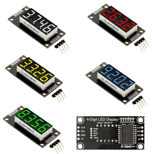 0.36 Inch 0.36" 4-Digit Red/Green/Yellow/Blue/White LED Digital Display Tube Decimal 7 Segments TM1637 Module For Arduino Oasis Select
