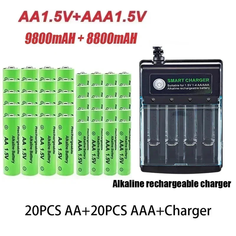 Yuform 1.5V AA & AAA Rechargeable Batteries + USB Charger