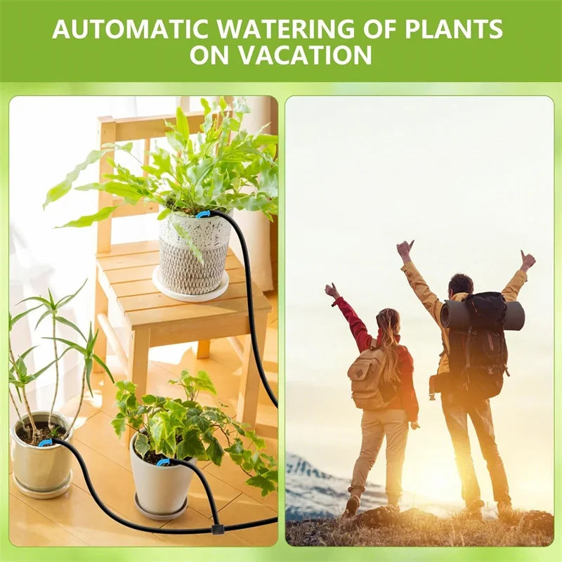 DIY Solar Irrigation Potted Plant Drip Irrigation Kit,Garden Balcony Greenhouse Drip Irrigation System,Automatic Watering System Oasis Select