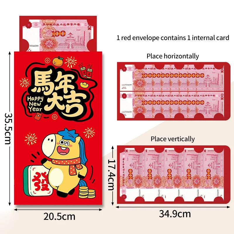 Creative Suprise Big Hongbag New Year Red Envelope birthday Red Pouch Chinese Traditional Lucky Money Pouch 2026 New Year Gifts Oasis Select s4
