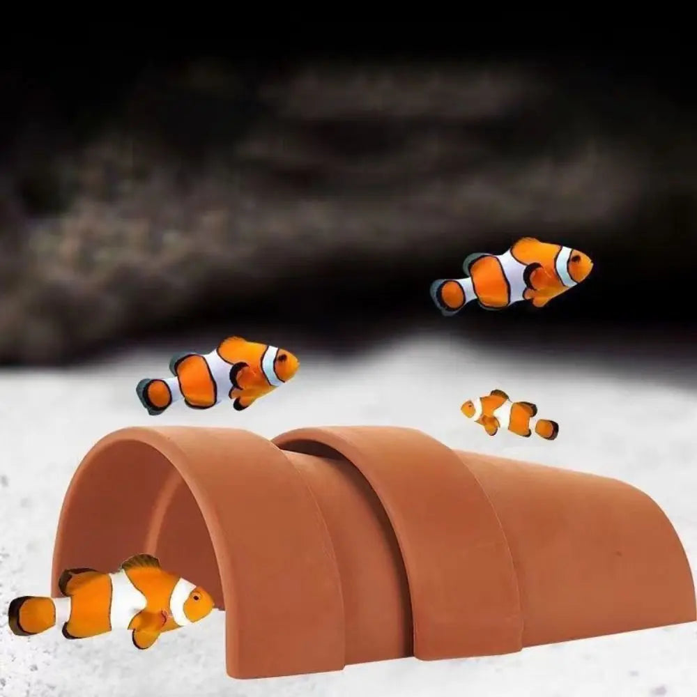 Ceramic Aquarium Simulated Cave Fish Shrimp Spawning Hideout Breathable Shelter Landscape Decor for Fish Crab Tank Ornament Oasis Select