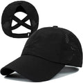 [Breathable Quick Drying Baseball Cap] Unisex Sun Hat with Ponytail Hole Baseball Cap-Suitable for Running and Daily Casual Wear Oasis Select black