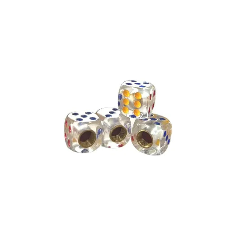 Dice Style Valve Caps Wheel Tire Cover Tyre Valve Plugs Alloy Wheels ABS Tire Wheel Cover For Car Motorcycle Bike Oasis Select Transparent