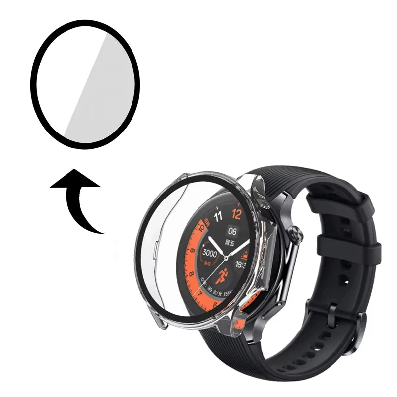 PC Case + Tempered Glass for OnePlus Watch 2 / OPPO Watch X Smartwatch Case & Glass Oasis Select