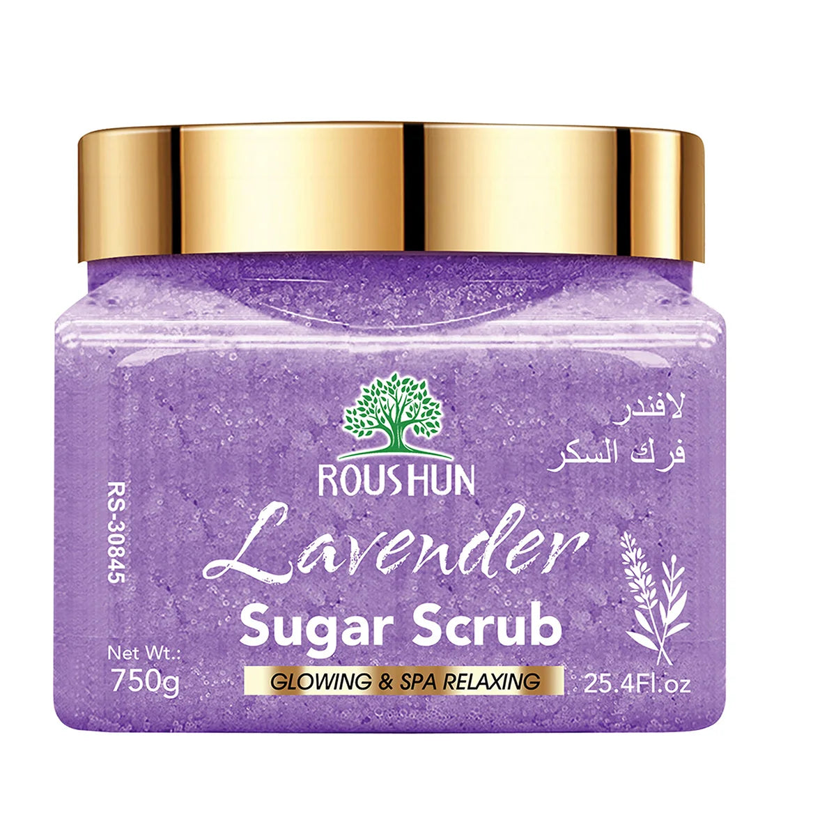 ROUSHUN Lavender Sugar Body Scrub 750g – Deep Cleansing