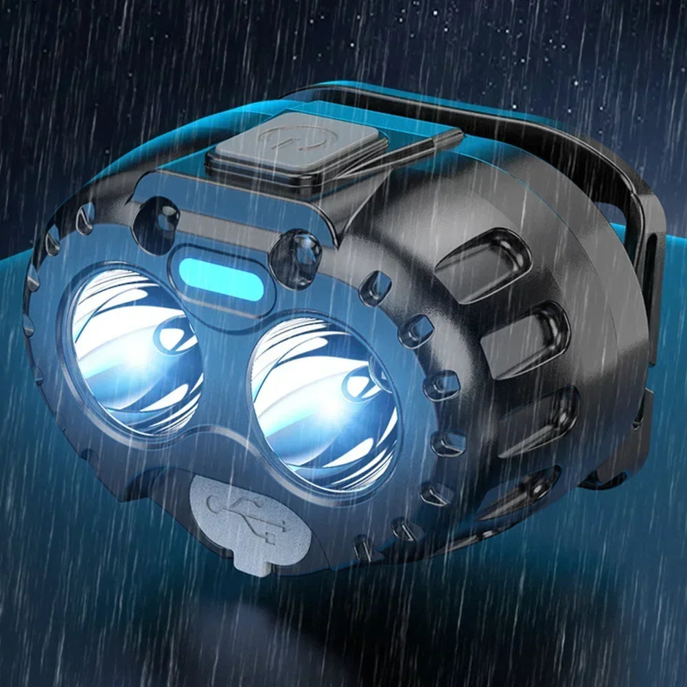 Powerful Headlamp LED Rechargeable Work Light Adjustable Flashlight with Magnetic Head Torch Outdoor Camping Cycling Lantern Oasis Select
