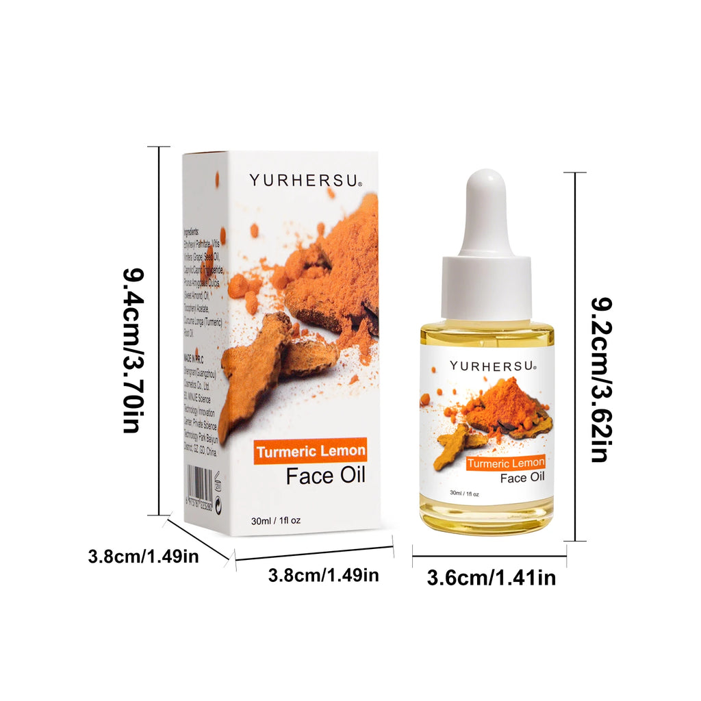 YURHERSU Turmeric Lemon Revitalizing Face Oil 30ml Brightening Face Oil Oasis Select