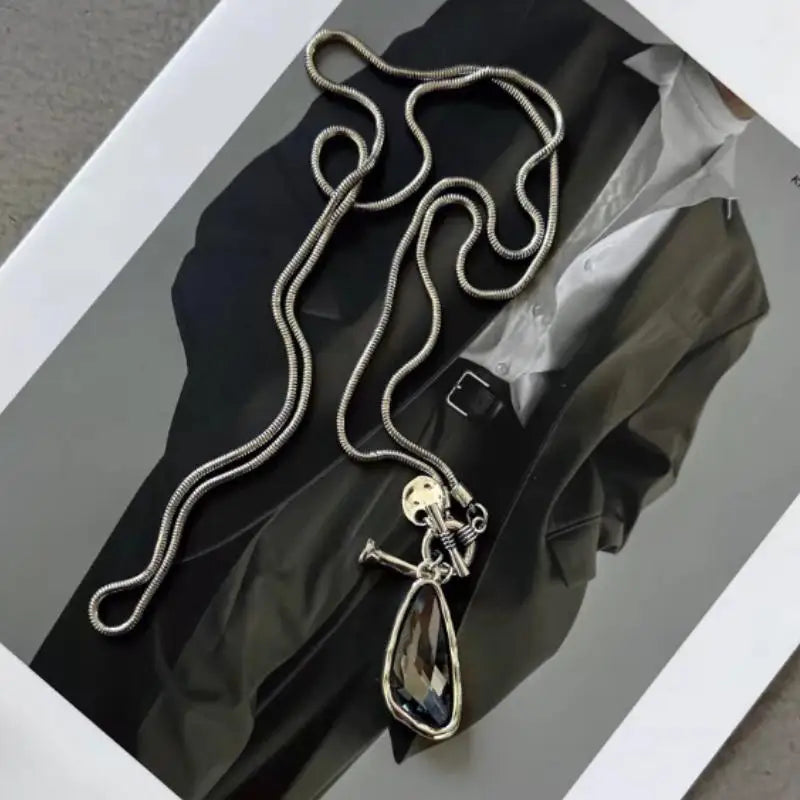 Long Necklace Female Winter Sweater Chain Irregular Crystal Pendant Charms Choker Necklace For Women Elegant Gifts Oasis Select 1pc