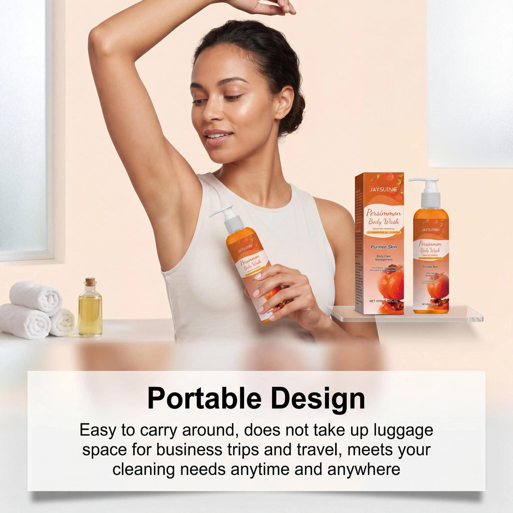 Persimmon Shower Gel – Cleansing, Deodorizing & Exfoliating Exfoliating Body Wash Oasis Select