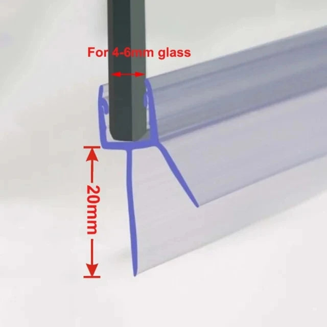 Bath Shower Screen Door Seal Strip 4-6mm Rubber Glass Door Weatherstrip Portable Up to 30mm Window Glass Accessories Household Oasis Select 20mm Gap 1pcs 50cm For 4-6mm glass