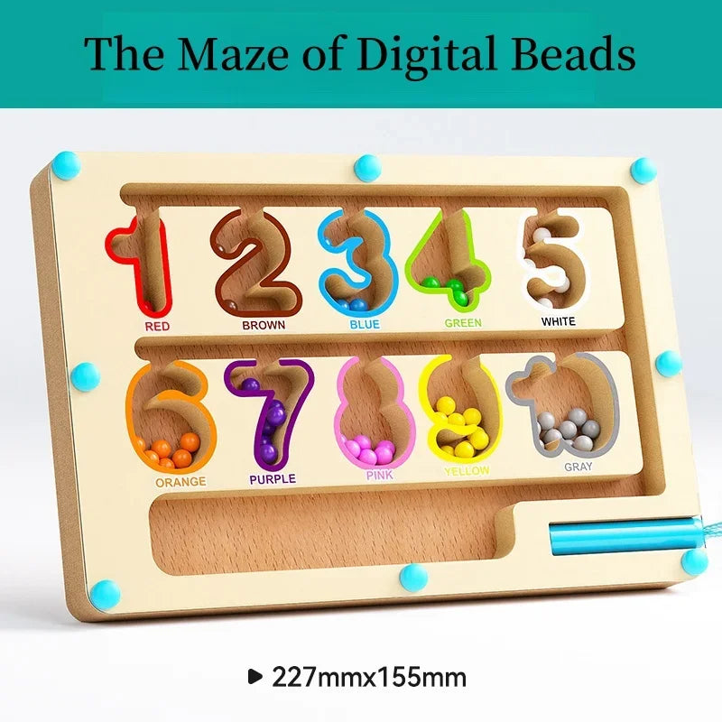 Magnetic digital bead magnetic maze toy for children's puzzle practice, attention and concentration training game for ages 2-6 Oasis Select number