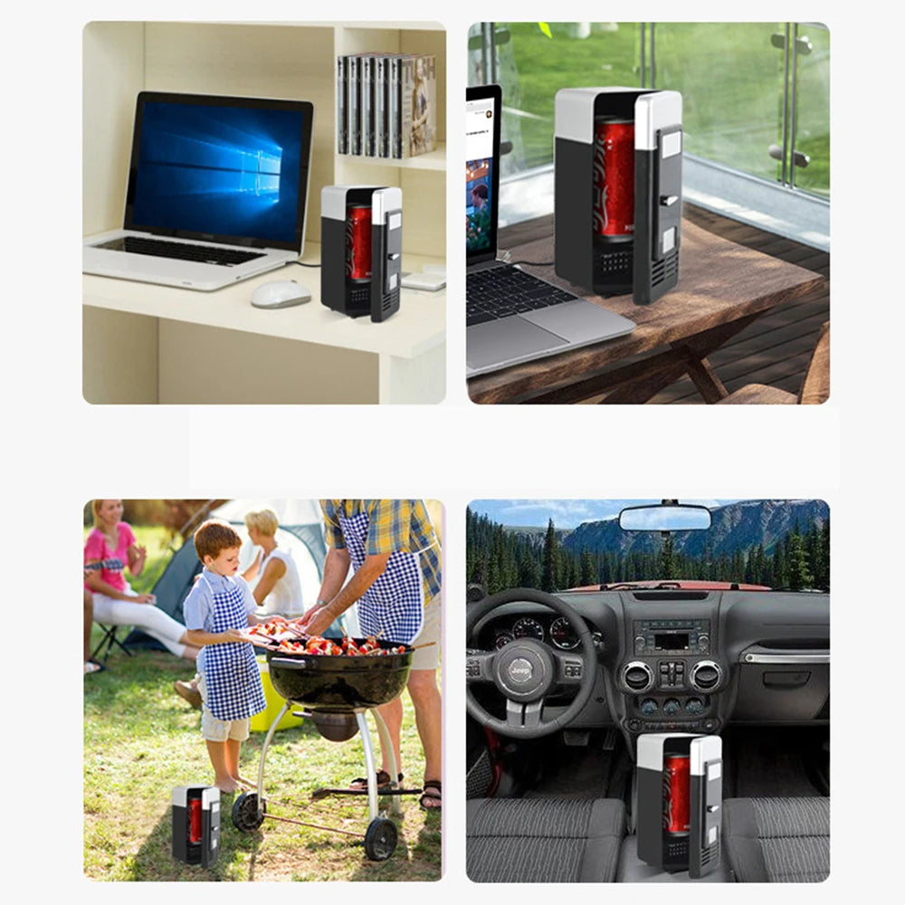 USB Mini Fridge – Portable Desk Cooler & Warmer for Drinks