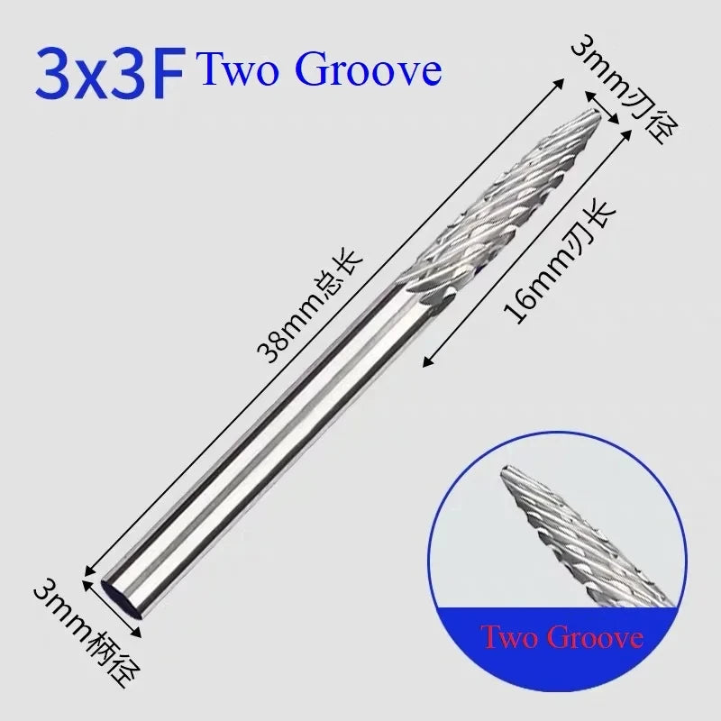 10/1pcs Tungsten Carbide Rotary File hard alloy rotary bur Drill Bit engraving cutter 3mm shank Grinding Head Oasis Select