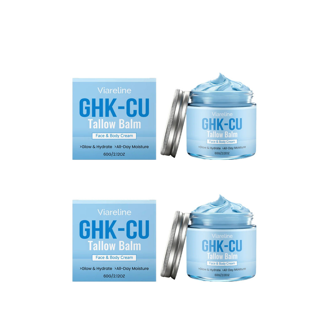 VIARELINE GHK-CU Beef Tallow Balm – Hydration & Skin Repair Moisturizing Balm Cream Oasis Select 2pcs