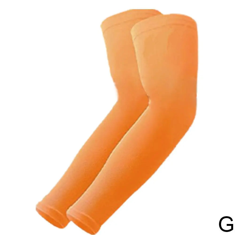 NEW Sports Arm Compression Sleeve Basketball Cycling Arm Warmer Summer Running UV Protection Volleyball Sunscreen Bands Oasis Select Orange