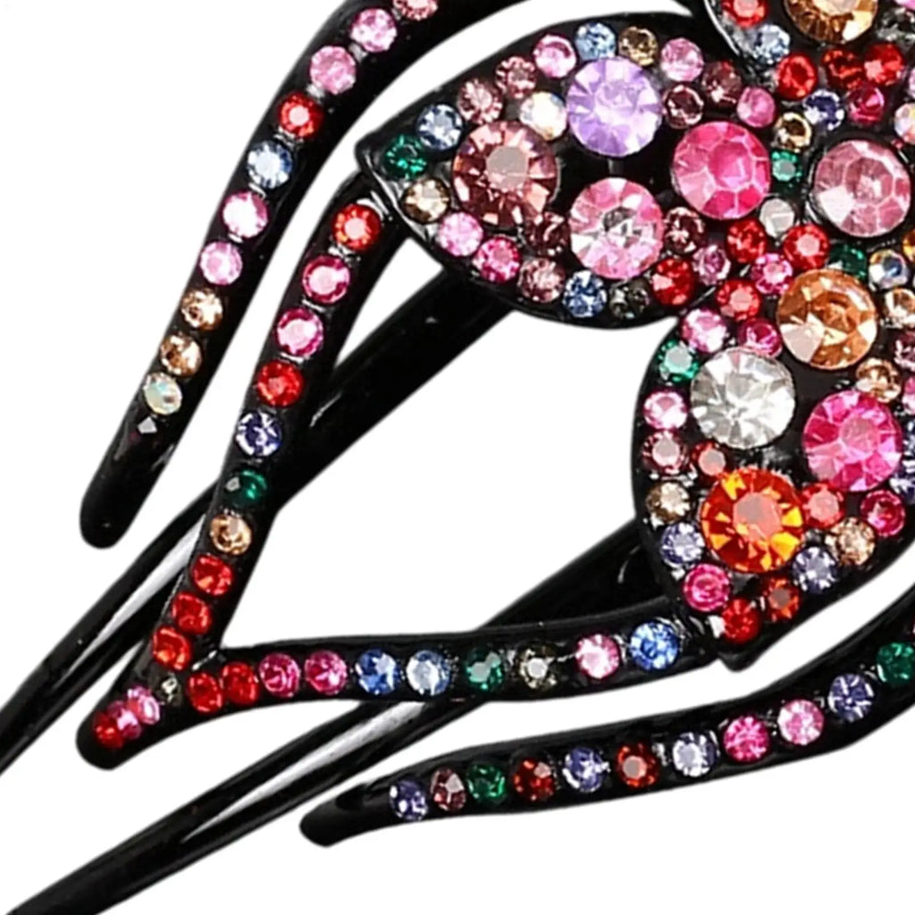 Hair Clips Crystal Hairpin Flower Duckbill Hair Claws Clip Retro Barrettes For Women Shinning Ponytail Hair Accessories Headwear Oasis Select