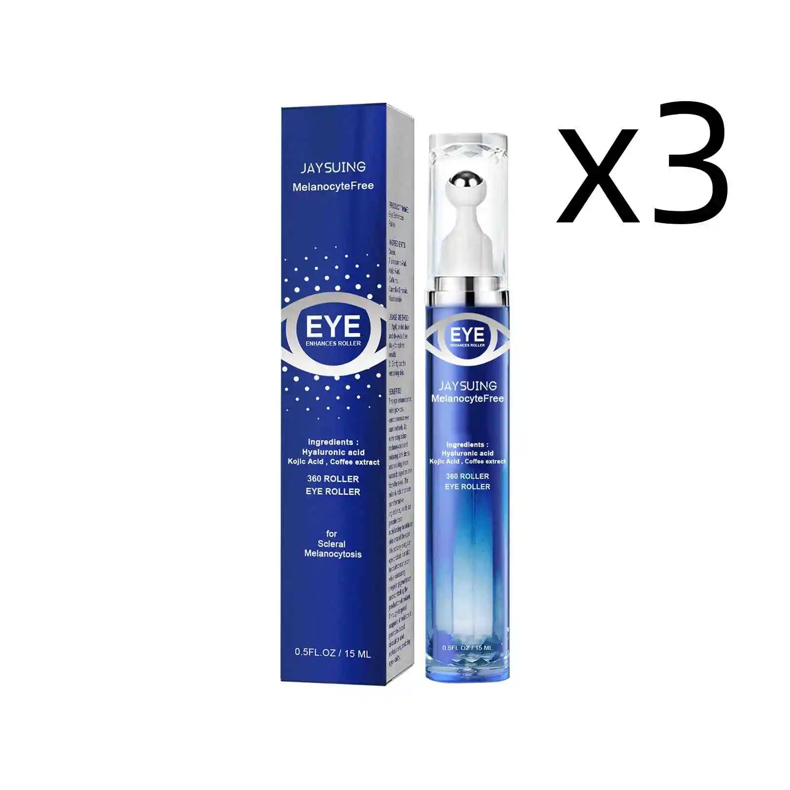 Hyaluronic Acid Eye Serum Roller Improve Eyesight Relieve Fatigue Fade Dark Circles Fine Lines Tighten Lifting Nourish Eye Care Oasis Select 3x15ml boxed 15ml