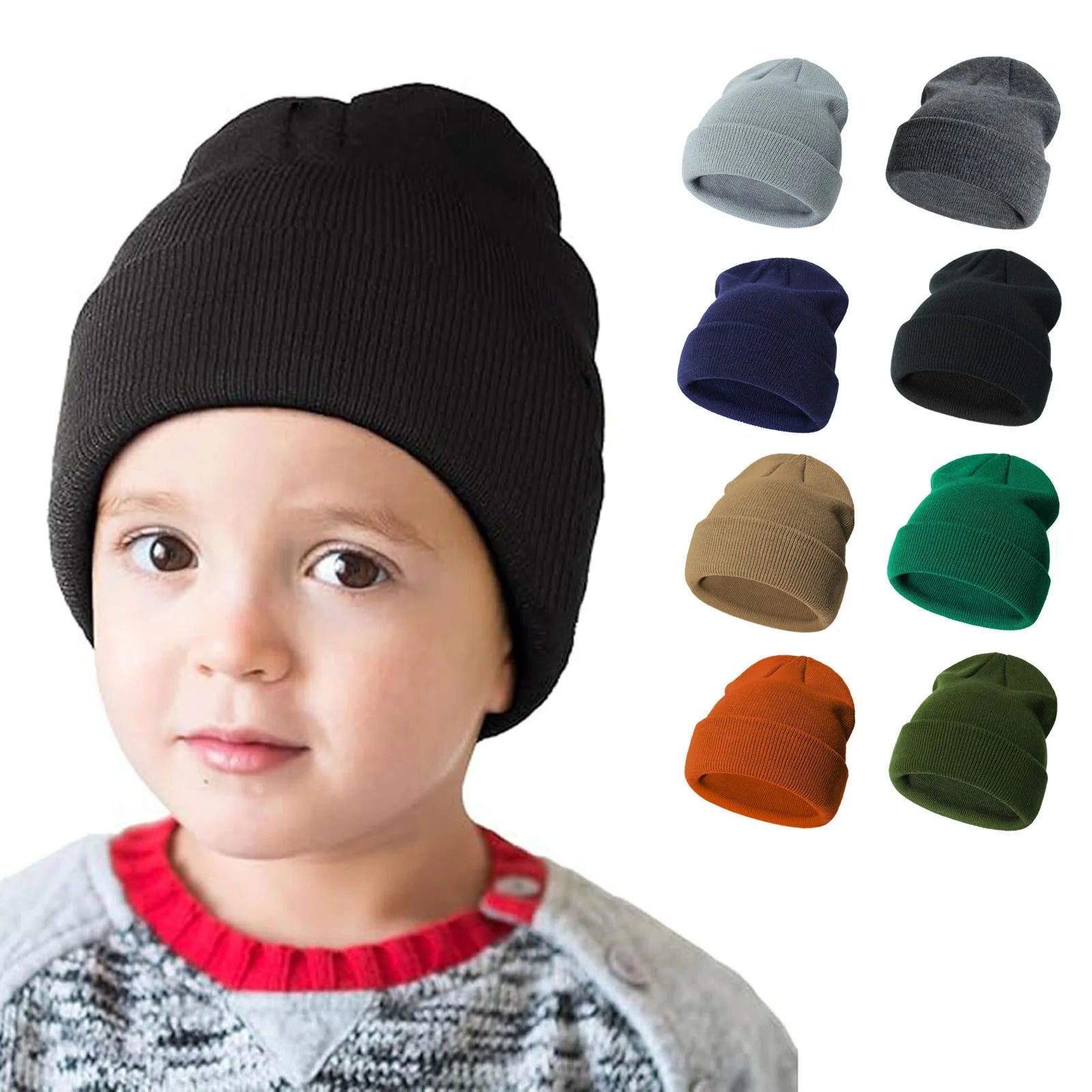 Autumn and Winter Children's Hats Knitted Hats Baby Hoodies Ski Hats Male and Female Baby Children Oasis Select