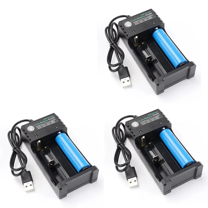 1/3/5pcs 4/2 Slots USB Charger Li-Ion Charging Li-Ion Battery Portable Rechargeable Battery Charger For 18650 Battery Charger Oasis Select 2 Slots USB-3pcs