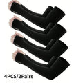 4PCS/2Pairs Cycling Men's and Women's Arm Guards, Tight Fitting Ice Sleeves for Daily Summer Outings, Hand Protection Sleeves Oasis Select 2Pairs