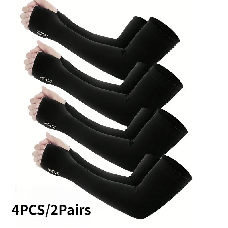 4PCS/2Pairs Cycling Men's and Women's Arm Guards, Tight Fitting Ice Sleeves for Daily Summer Outings, Hand Protection Sleeves Oasis Select 2Pairs