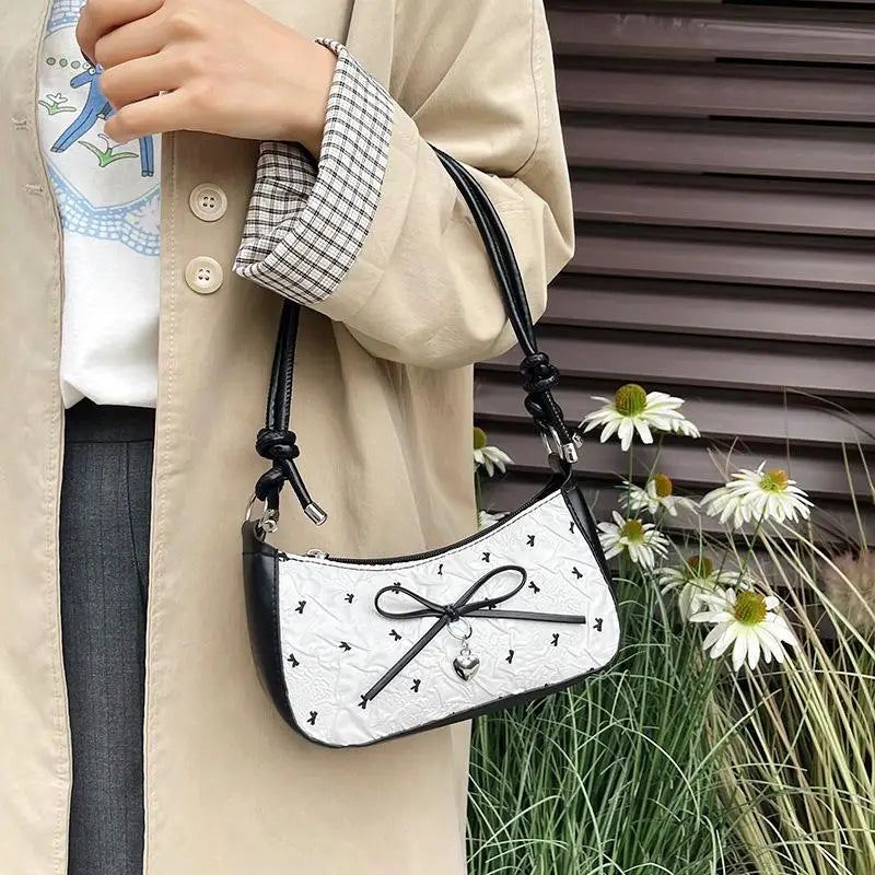 Bow Knot Mini Shoulder Bag – Y2K Women's Underarm Purse